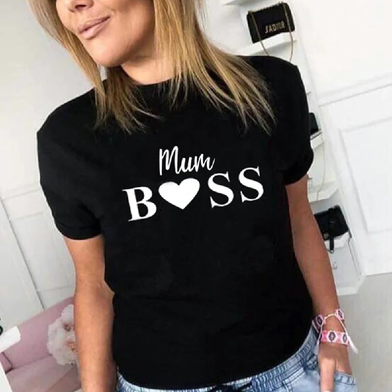Mum Boss Heart T-Shirt (MRK X) Beach