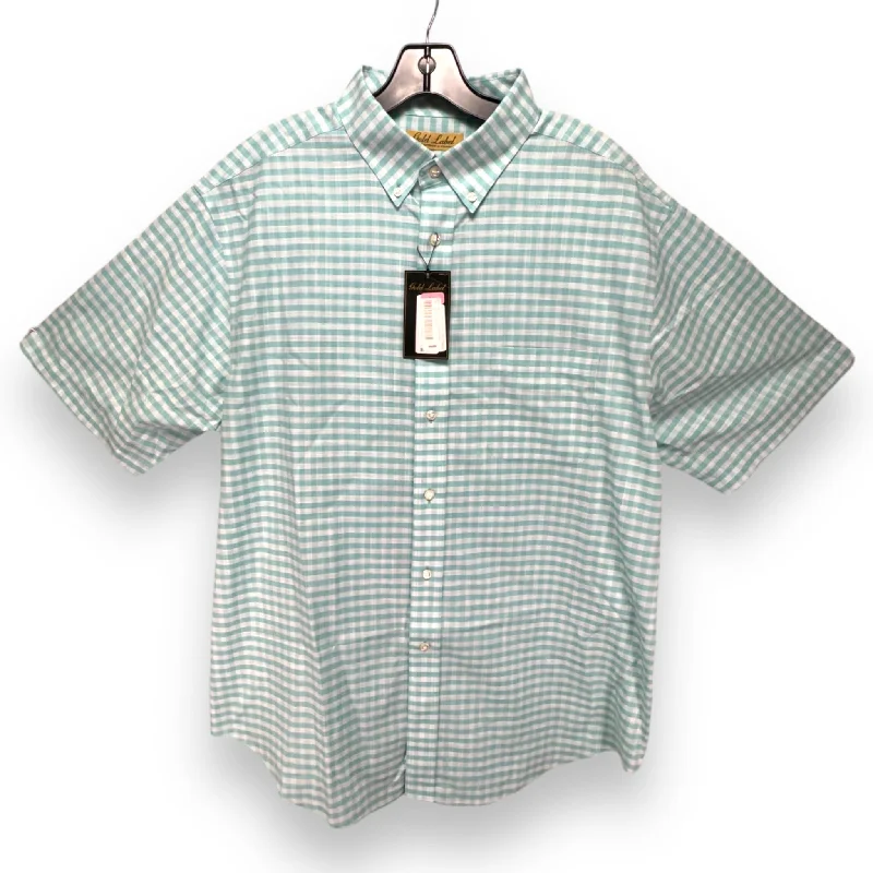 Top Short Sleeve By roundtree & york In Checkered Pattern, Size: Xl Rugged Men's Outdoor 