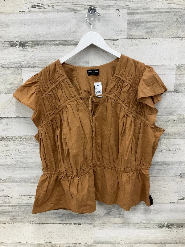 Top Short Sleeve By Lane Bryant In Yellow, Size: 3x Laid