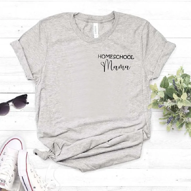 Homeschool Mama Mini Logo T-Shirt (MRK X) Minimalist Men's Casual 