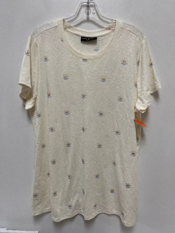 Top Short Sleeve By Lane Bryant In Cream, Size: Xl Masculine Men's 