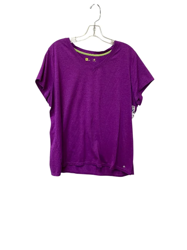Athletic Top Short Sleeve By Xersion In Purple, Size: 2x Monochromatic Office Style