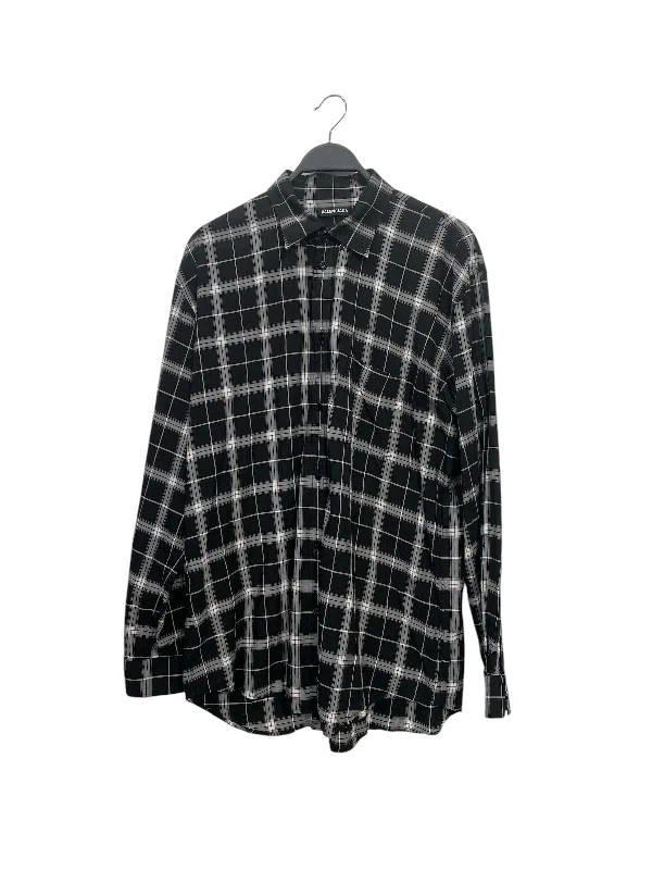 BALENCIAGA/LS Shirt/40/Cotton/BLK/Plaid/ Casual Men's Short