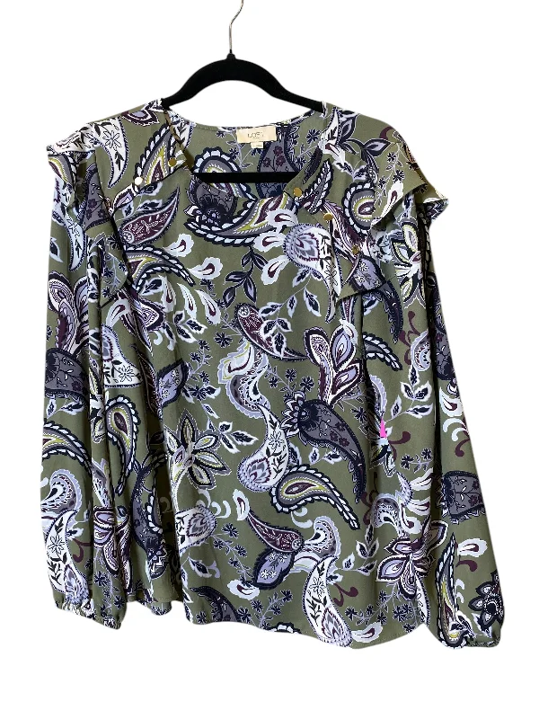 Top Long Sleeve By Loft In Multi-colored, Size: L Organic