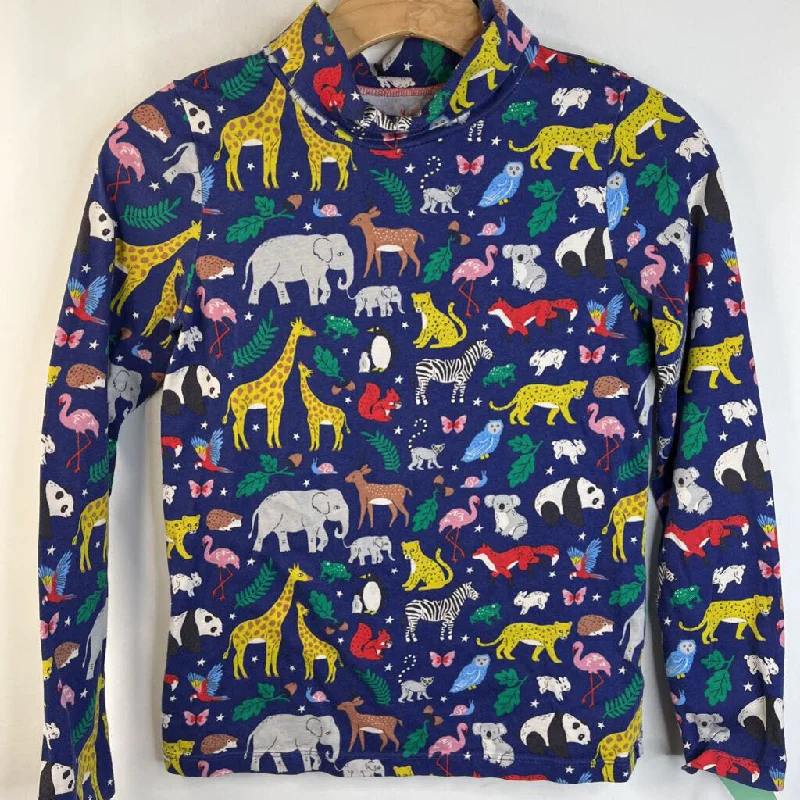 Size 11-12: Boden Navy Blue Colorful Safari Turtle Neck Long Sleeve Shirt Traditional Men's Wool Size 11-12: Boden Navy Blue Colorful Safari Turtle Neck Long Sleeve Shirt Traditional Men's Wool