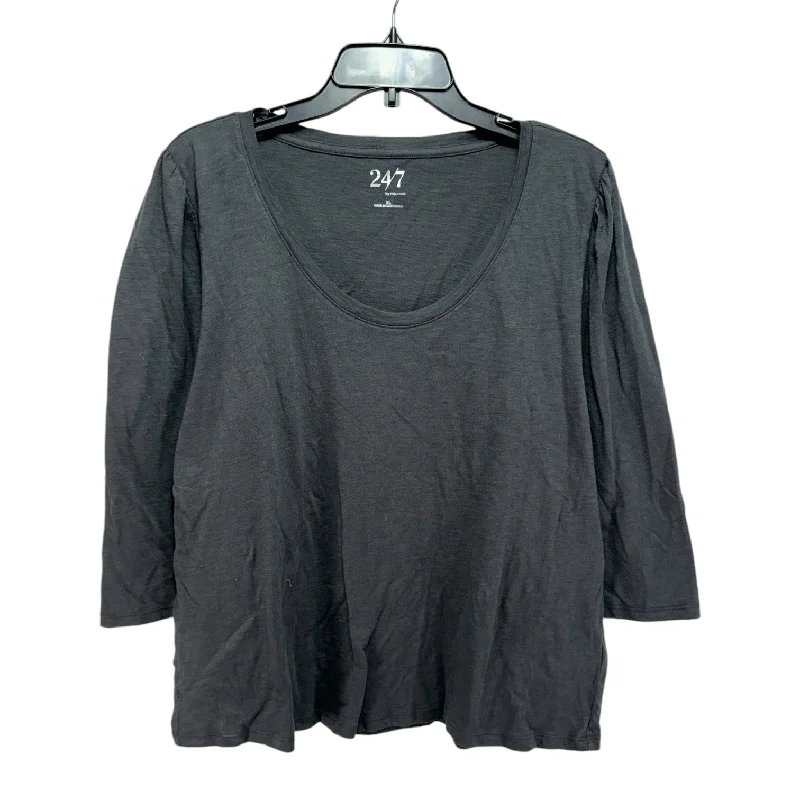Top 3/4 Sleeve Basic By Maurices In Grey, Size: Xl Dapper Men's 1920S