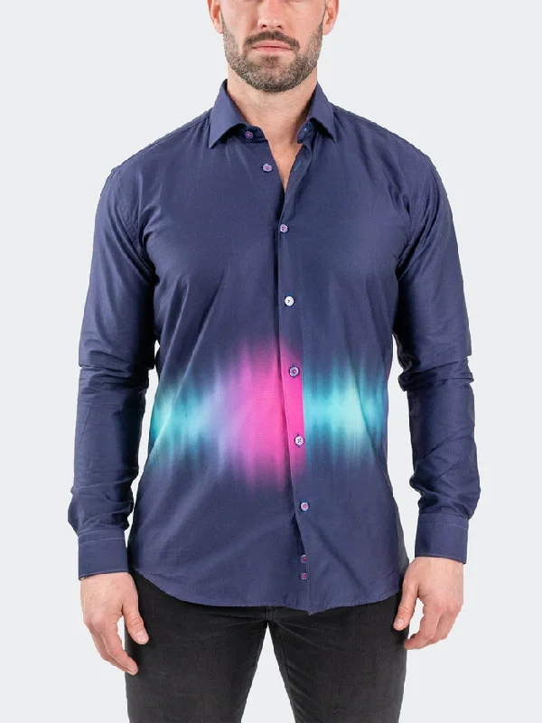 Maceoo Shirt | Fibonacci Aurora Purple Modern Men's Geometric