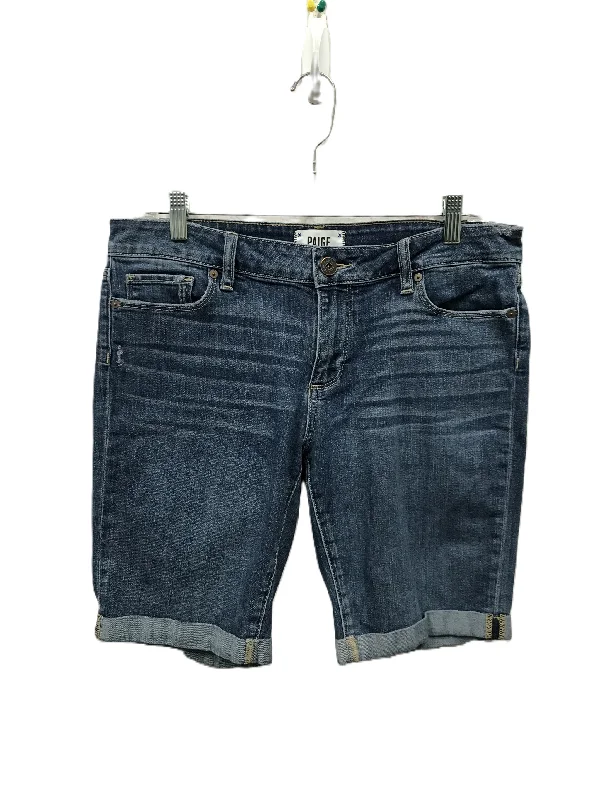 Blue Denim Shorts By Paige, Size: 10 Sleek Men's Contemporary 