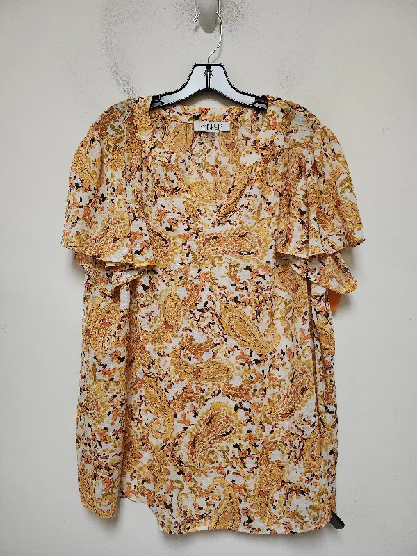 Top Short Sleeve By Kasper In Yellow, Size: 2x Luxurious Men's High