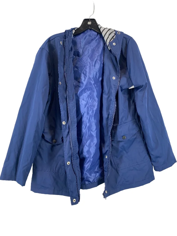 Coat Raincoat By Clothes Mentor In Blue, Size: M Edgy Men's Punk