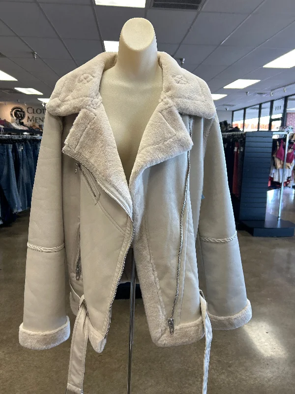 Jacket Faux Fur & Sherpa By Blanknyc In Cream, Size: L Elegant Men's Cashmere