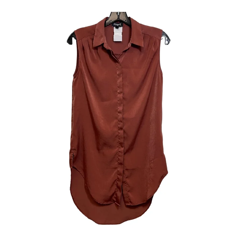 Tunic Sleeveless By Express In Brown, Size: Xs Athletic Men's Compression