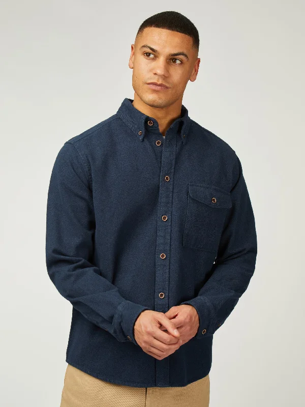 Brushed Overshirt - Dark navy Confident Men's High