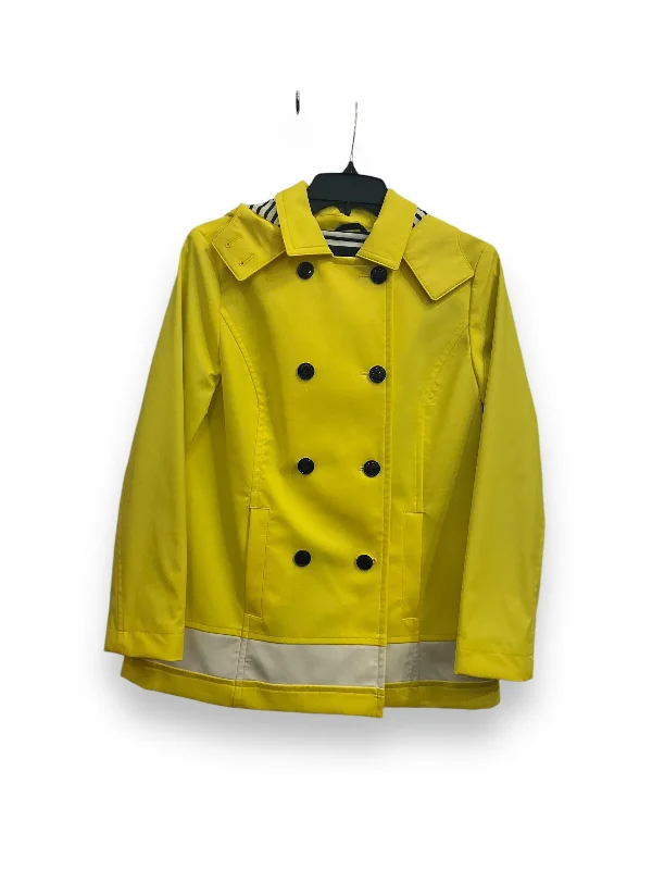 Coat Raincoat By Talbots In Yellow, Size: Sp Edgy Men's Punk
