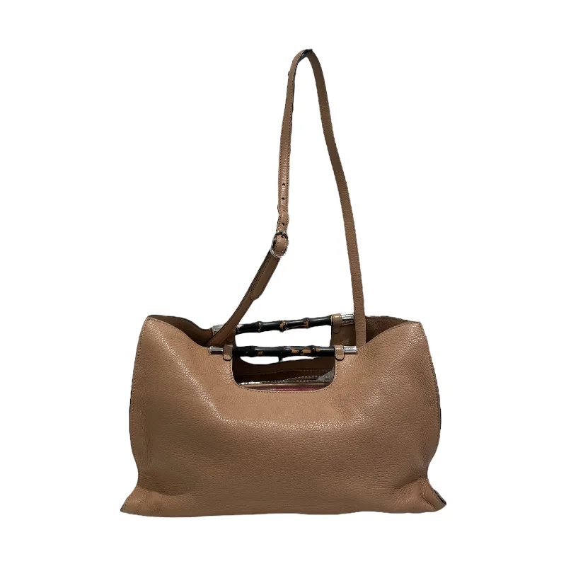 GUCCI/Tote Bag[PO]/Beige/Leather/ Trendy Men's Bucket