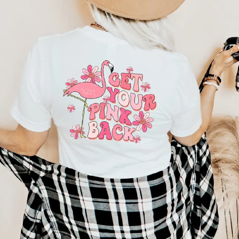 Pink Back Flamingo Back Logo T-Shirt Earthy Men's Hemp