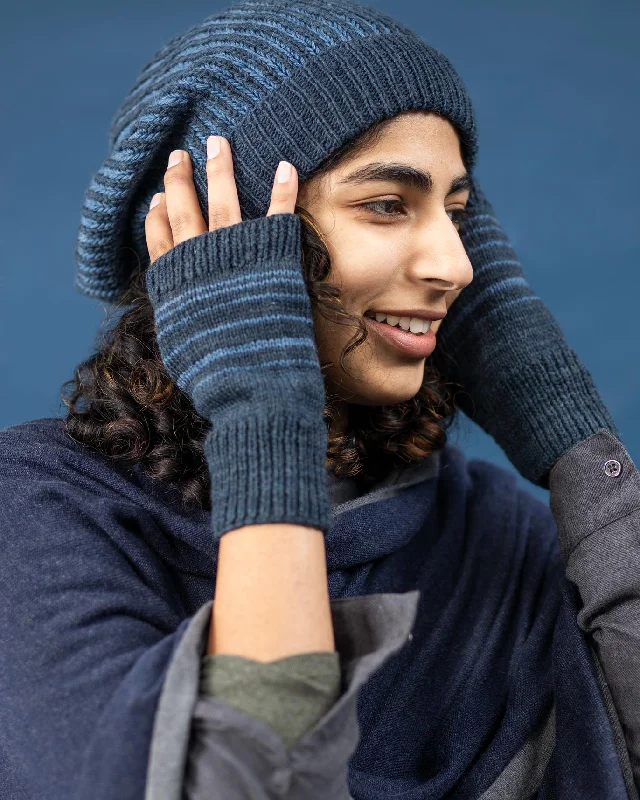 Jack Frost Woolen Gloves - Indigo Luxurious Men's High