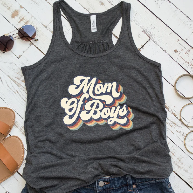 Mum Of Boys Retro Flowy Racer Vest Youthful Men's Pop