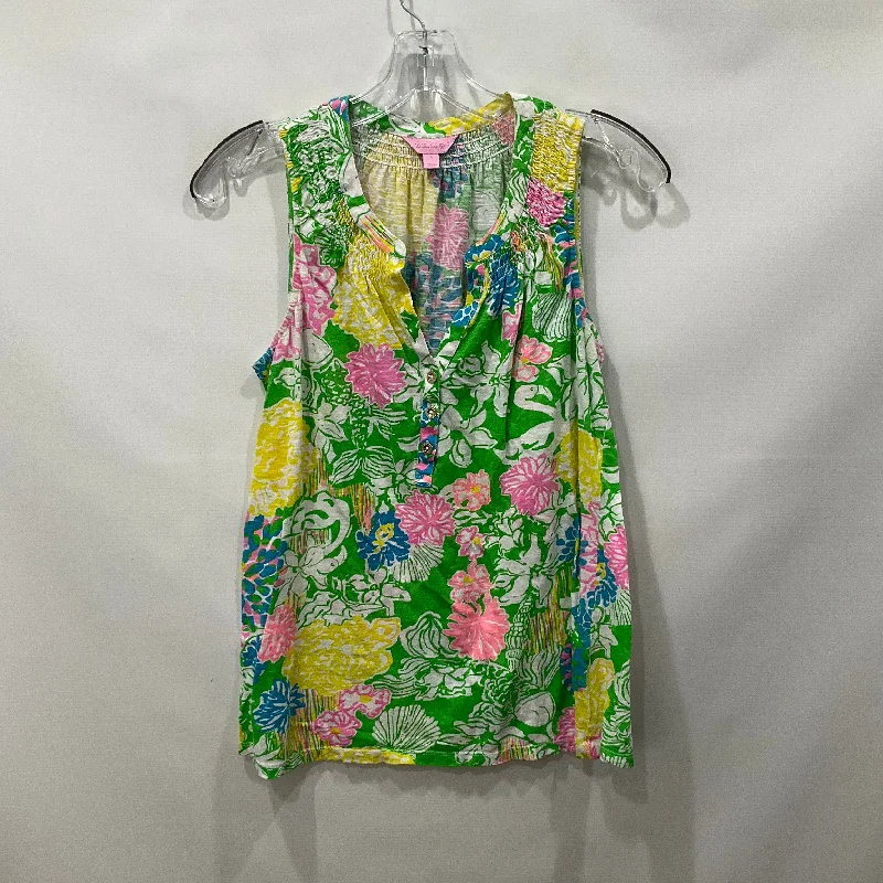 Green Top Sleeveless Lilly Pulitzer, Size S Tailored