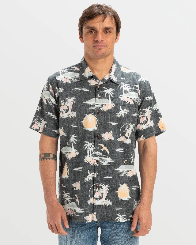 DNA Destination Island Short Sleeve T-Shirt - Black Confident Men's High