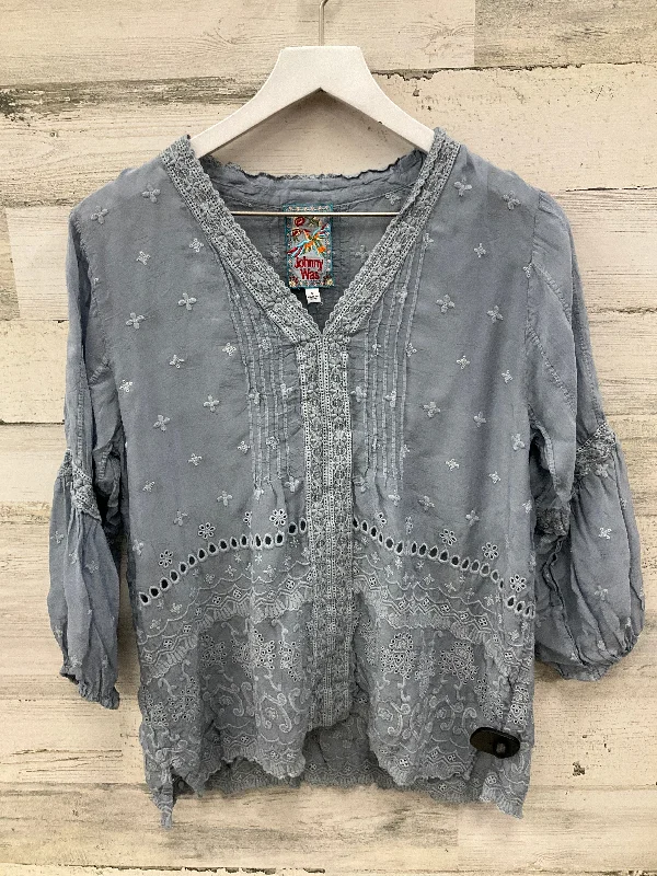 Top Short Sleeve By Johnny Was In Blue, Size: S Sharp Men's Italian