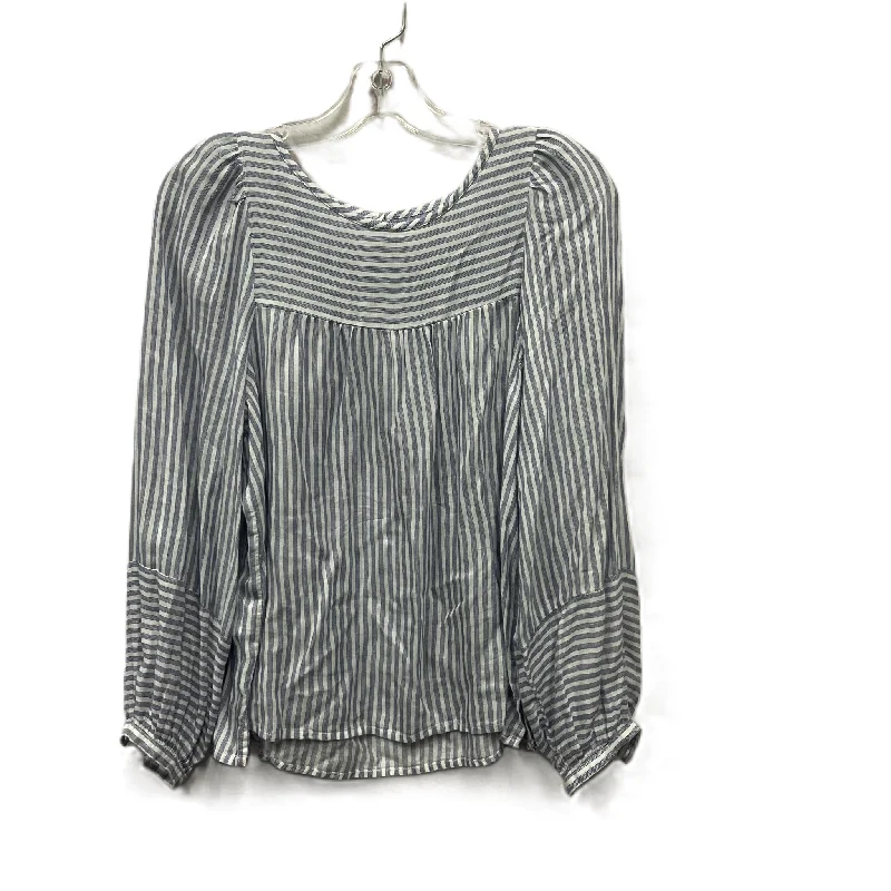 Top Long Sleeve By Loft In Blue & White, Size: S Luxurious Men's High