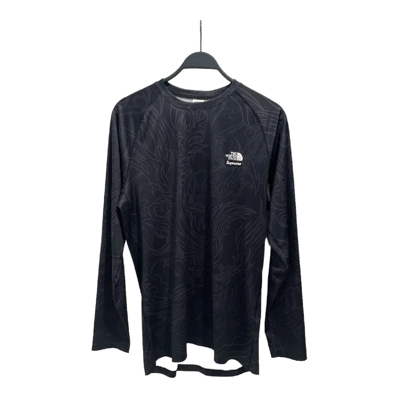 Supreme/THE NORTH FACE/LS T-Shirt/L/Cotton/BLK/All Over Print/BASE LS Dynamic Men's High
