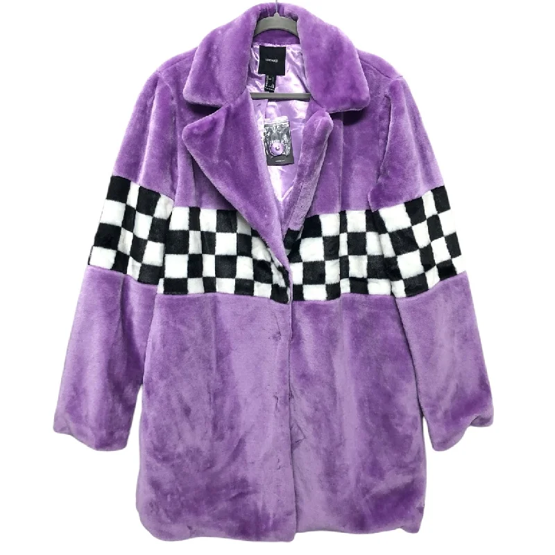 Coat Peacoat By Forever 21 In Purple, Size: L Monochromatic All