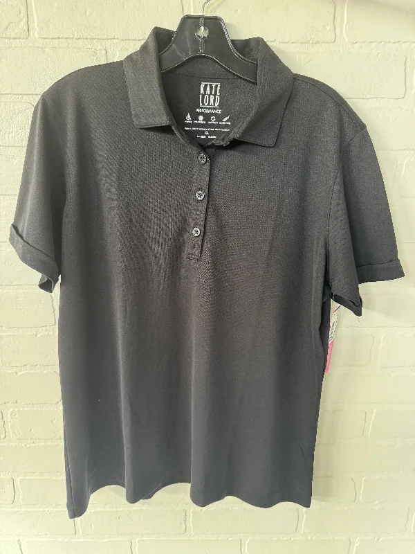Athletic Top Short Sleeve By Kate Lord In Black, Size: Xl Unique Men's Upcycled