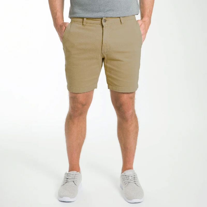 Khaki Lightweight Stretch Chino Short Dynamic Men's Moto