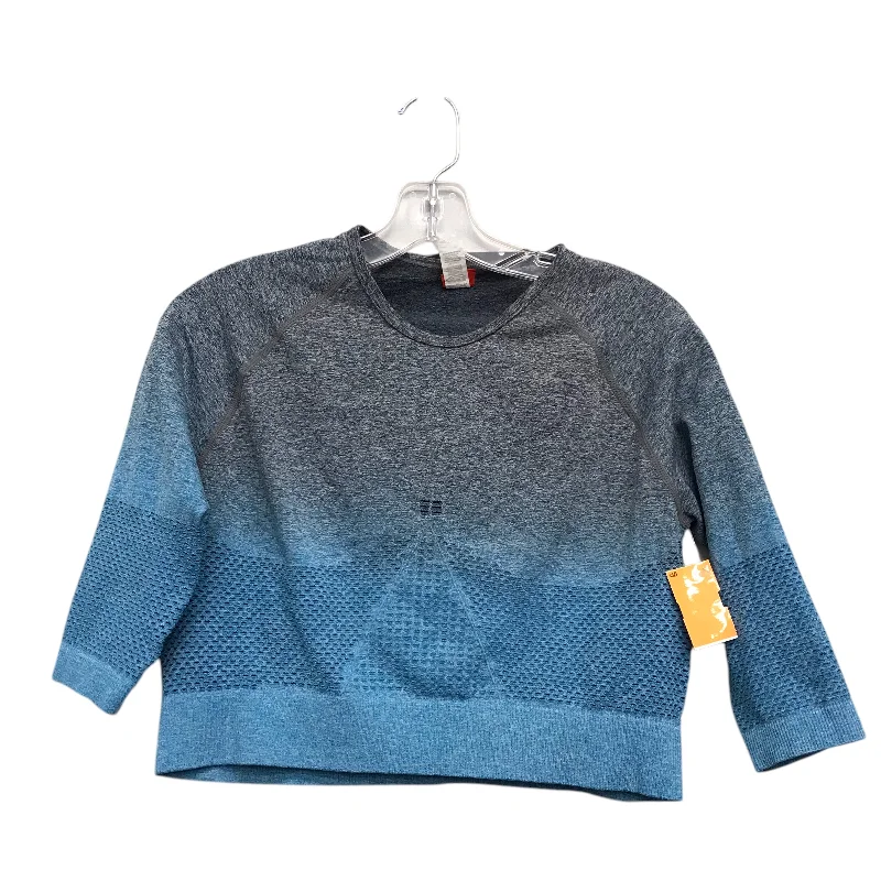 Athletic Top Ls Crewneck By Cme In Blue, Size:M Practical Men's Quick