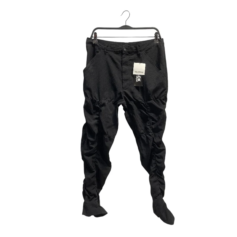 BLACK COMME des GARCONS/Straight Pants/L/Polyester/BLK/RUCHED Minimalist Men's Casual 