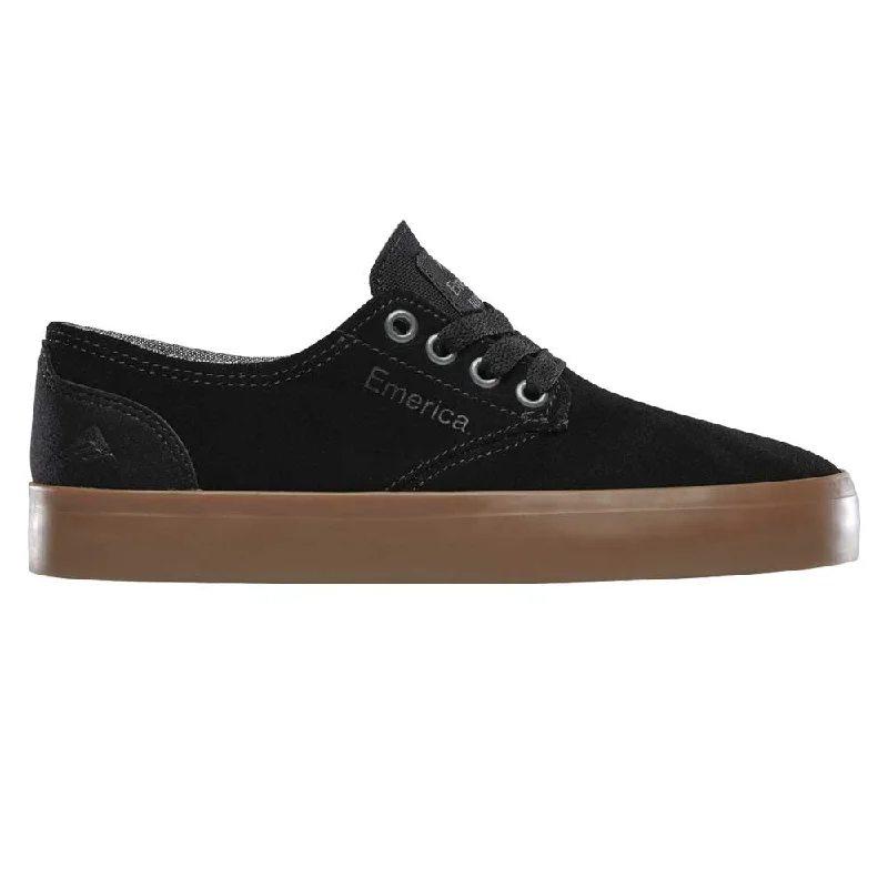 Emerica The Romero Laced Youth Skate Shoes - Black - Size 7 Cool Men's Distressed