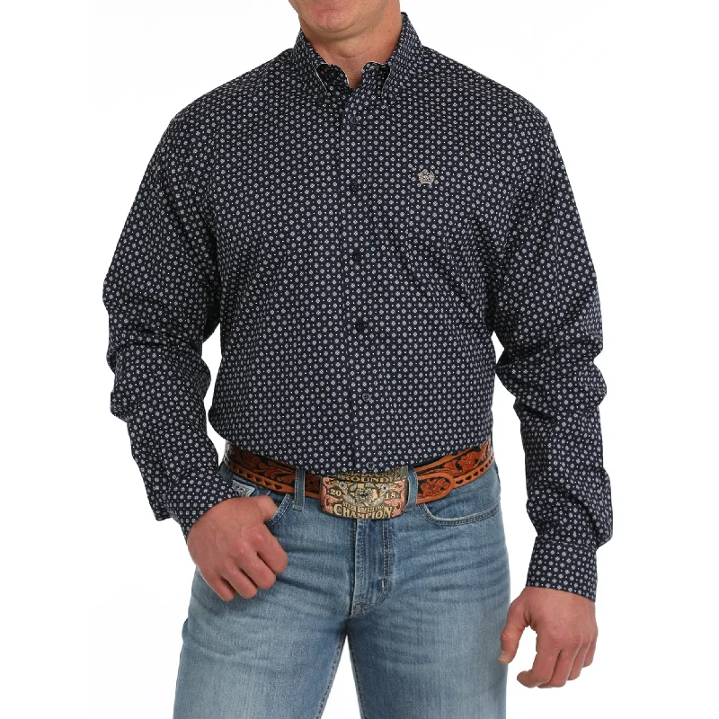 Cinch Men's Navy Geo Print Shirt Sharp Men's Italian