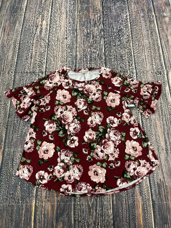 Top Short Sleeve By Sweet Pea In Red, Size: 3x Sophisticated Men's French