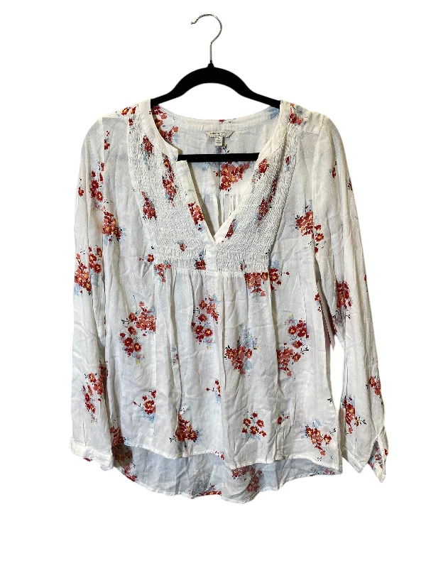 Top Long Sleeve By Lucky Brand In Floral Print, Size: M Business