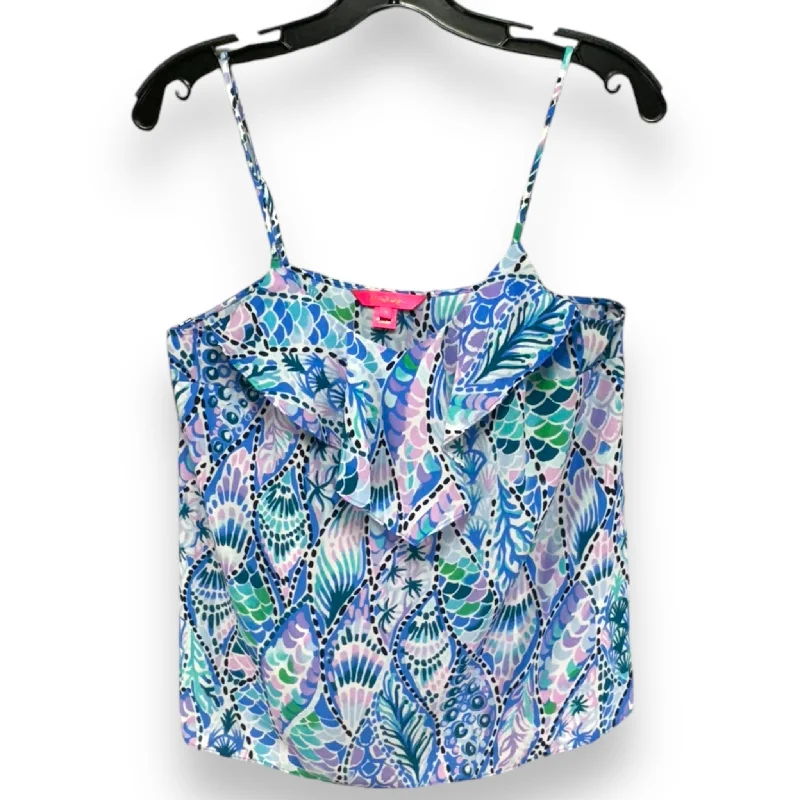 Karmen Cami Designer By Lilly Pulitzer In Coastal Blue Tails of the Sea, Size: S Vacation Karmen Cami Designer By Lilly Pulitzer In Coastal Blue Tails of the Sea, Size: S Vacation
