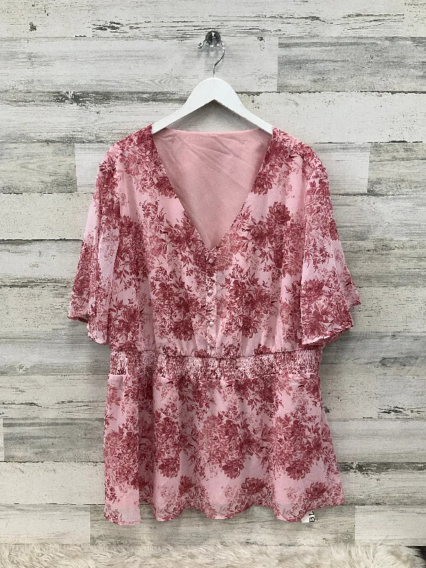 Top Short Sleeve By Clothes Mentor In Pink, Size: 4x Unique Men's Upcycled