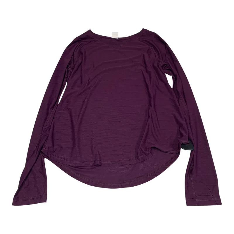 Athletic Top Long Sleeve Crewneck By Tek Gear In Purple, Size: S Sleek Men's Metallic Athletic Top Long Sleeve Crewneck By Tek Gear In Purple, Size: S Sleek Men's Metallic