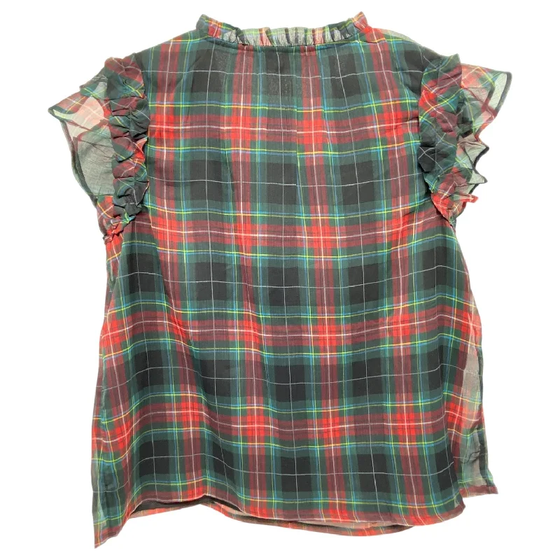 Top Short Sleeve By Vineyard Vines In Plaid Pattern, Size: L Dapper Men's 1920S