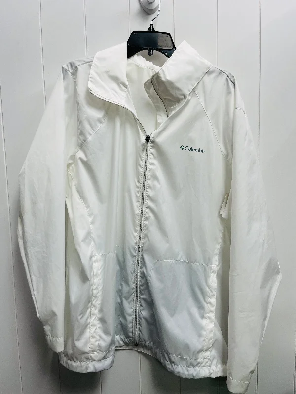 Jacket Windbreaker By Columbia In White, Size: 3x Trendy Men's Oversized