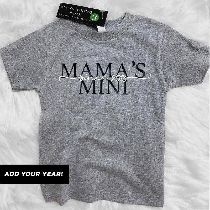 Personalised Dual Script Mama's Mini Since T-Shirt (MRK X) Tough Men's Military