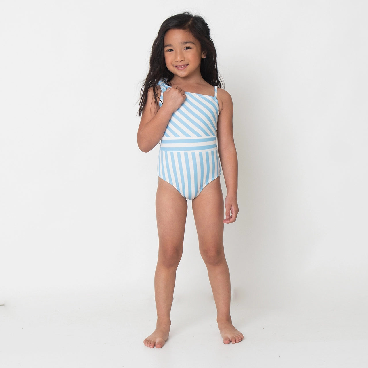 One Shoulder Diagonal Stripe Street