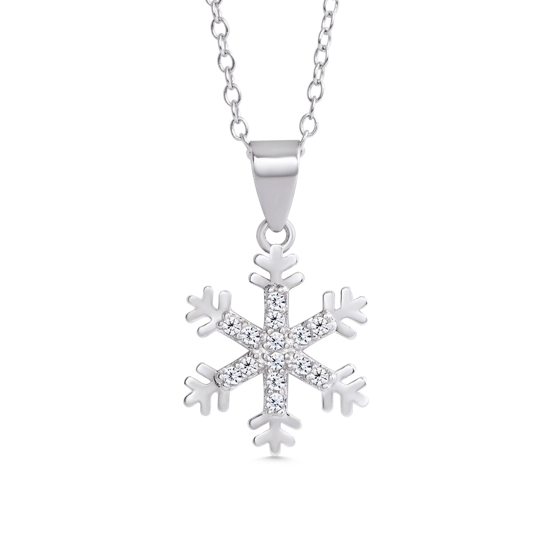 Lily Nily Pave CZ Snowflake Necklace Modern Men's Geometric