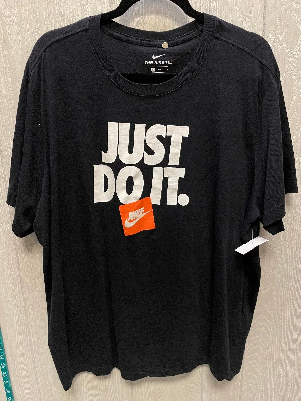 Top Short Sleeve Basic By Nike Apparel In Black & White, Size: 1x Polished Men's Silk