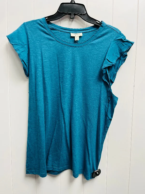Top Short Sleeve By Style And Company In Teal, Size: Xxl Monochromatic All