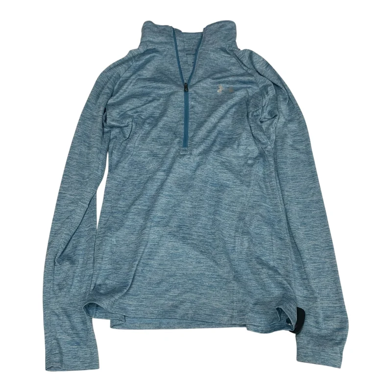 Athletic Top Long Sleeve Collar By Under Armour In Blue, Size: Xs Tough Men's Tactical
