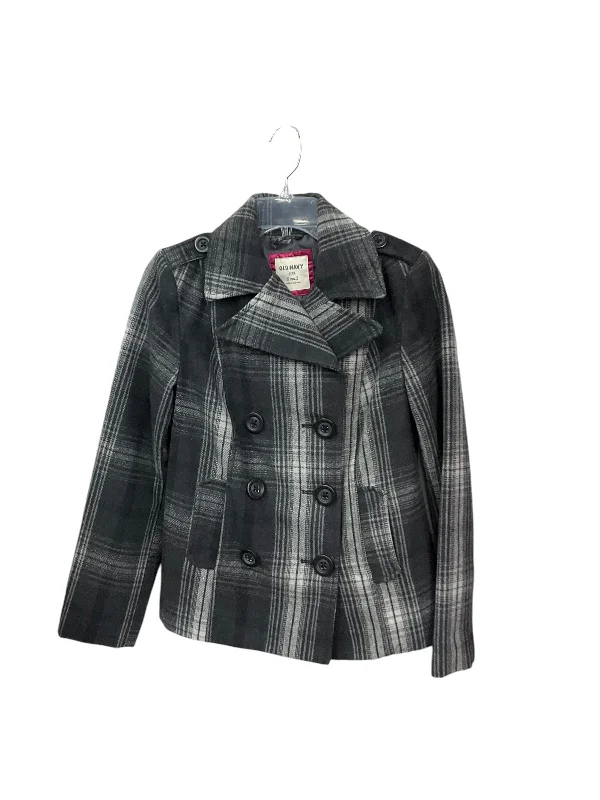 Coat Peacoat By Old Navy In Plaid Pattern, Size: S Cool Men's Distressed