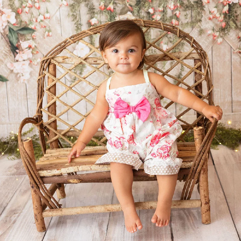 Haute Baby English Rose Romper Tailored