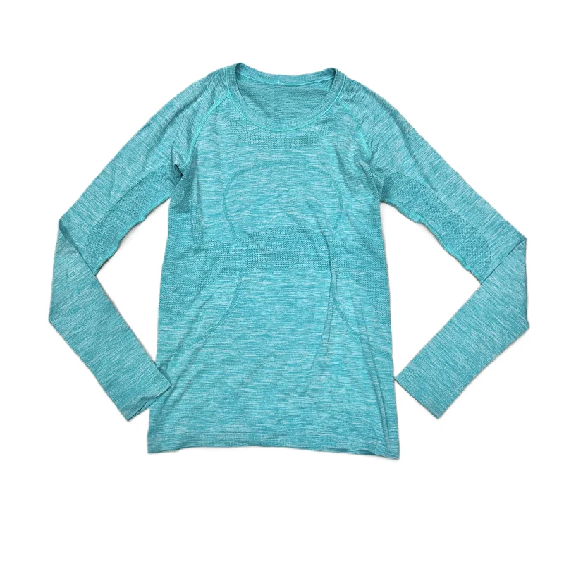 Athletic Top Long Sleeve Collar By Lululemon In Aqua, Size: 6 Stylish Men's Tropical 